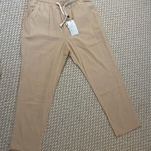 Men's Tan Casual Linen Pants